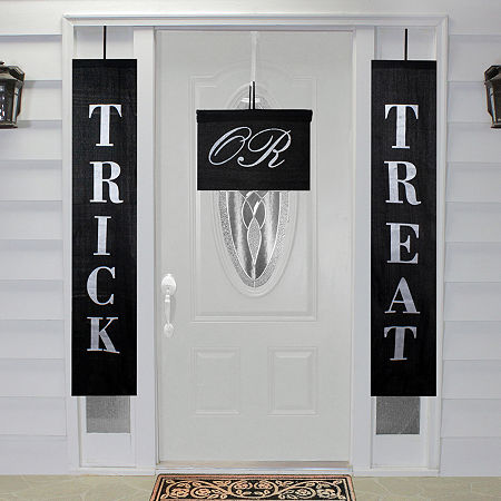 Northlight 19.25in Trick Or Treat Banners Halloween Yard Art, One Size, Black