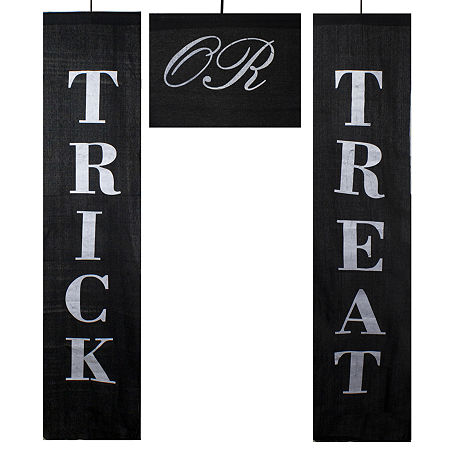 Northlight 19.25in Trick Or Treat Banners Halloween Yard Art, One Size, Black