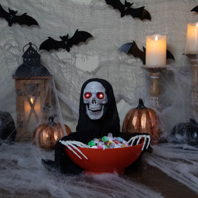 Northlight 10.5in Animated Grim Reaper Candy Bowl Lighted Halloween Tabletop Decor