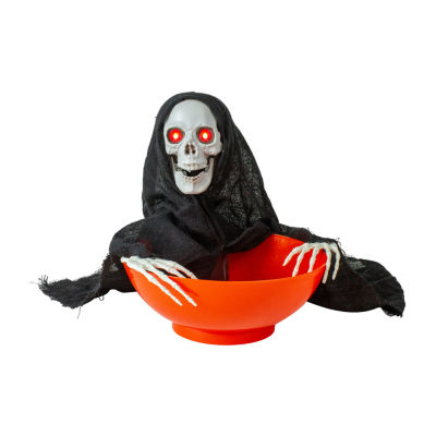 Northlight 10.5in Animated Grim Reaper Candy Bowl Lighted Halloween Tabletop Decor