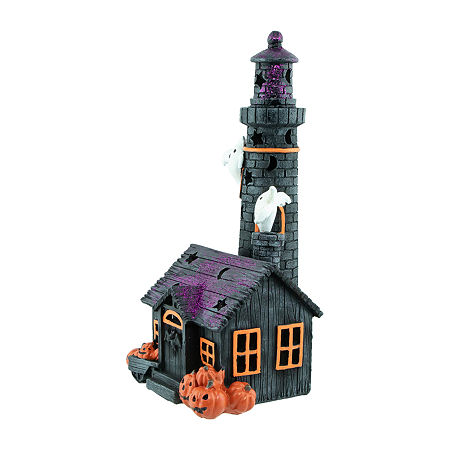 Northlight 11.75in Led Haunted House Lighted Halloween Tabletop Decor, One Size, Black