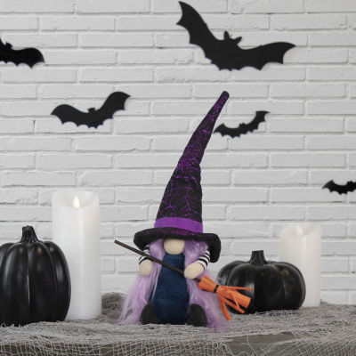 Northlight 14in Black And Purple Witch Christmas Gnome