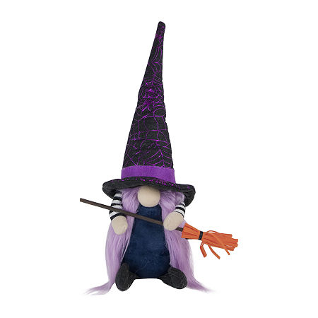 Northlight 14in Black And Purple Witch Halloween Gnome, One Size, Black