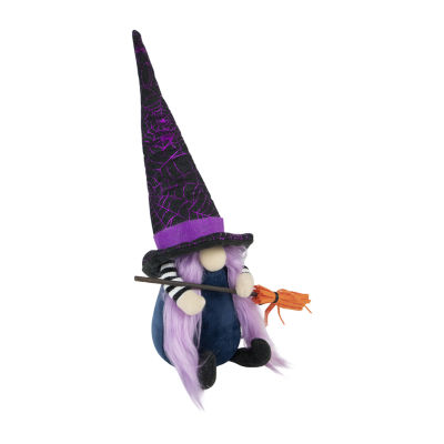 Northlight 14in Black And Purple Witch Halloween Gnome
