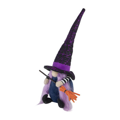 Northlight 14in Black And Purple Witch Christmas Gnome