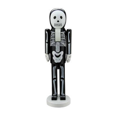 Northlight 14in Black And White Skeleton Wood Nutcracker