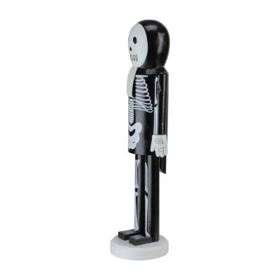 Northlight 14in Black And White Skeleton Wood Nutcracker