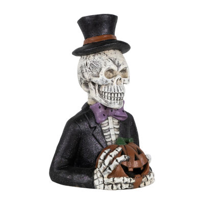 Northlight 23.5in Led Skeleton With Jack-O-Lantern Halloween Tabletop Decor