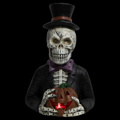 Northlight 23.5in Led Skeleton With Jack-O-Lantern Halloween Tabletop Decor