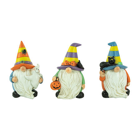 Northlight 6in Halloween 3-pc. Halloween Gnome, One Size, White