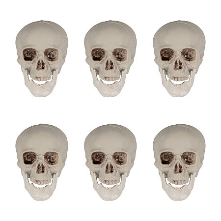 Northlight Skeleton Skulls 6-pc. Halloween Tabletop Decor, One Size, White