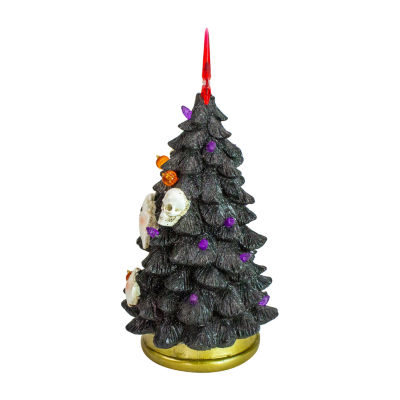 Northlight 12in Black Led Skull And Ghost Indoor Artificial Tree