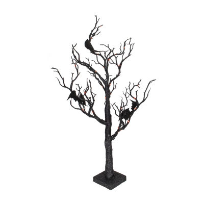 Northlight 26.5in Led Black Glittered Indoor Artificial Tree