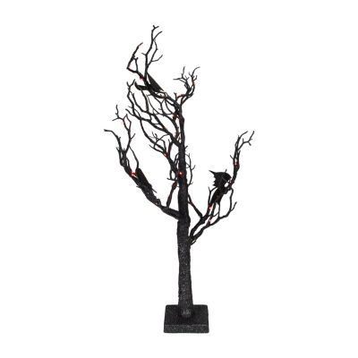 Northlight 26.5in Led Black Glittered Indoor Artificial Tree