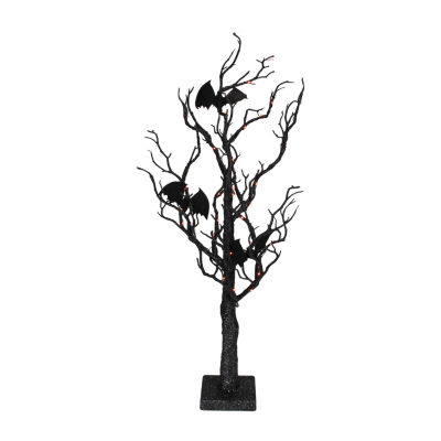 Northlight 26.5in Led Black Glittered Indoor Artificial Tree