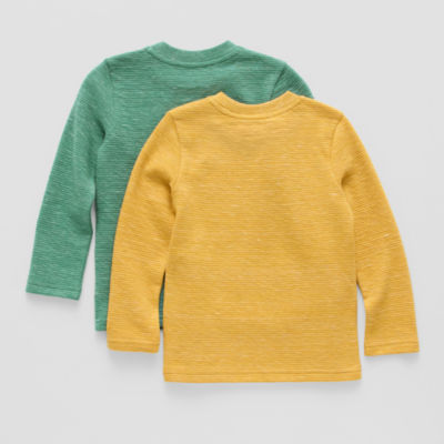 Okie Dokie Toddler & Little Boys Textured Knit 2-pc. Crew Neck Long Sleeve T-Shirt