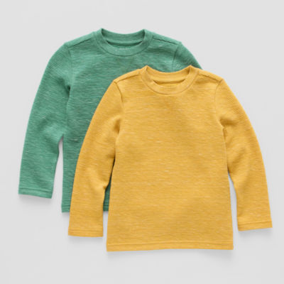 Okie Dokie Toddler & Little Boys Textured Knit 2-pc. Crew Neck Long Sleeve T-Shirt