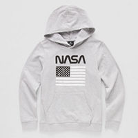 Little & Big Boys NASA Fleece Hoodie, Medium (10-12), Gray