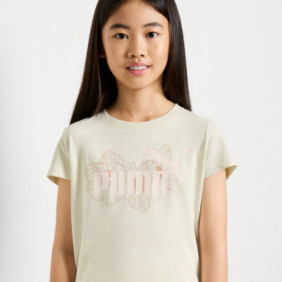 PUMA Big Girls Crew Neck Short Sleeve Graphic T-Shirt