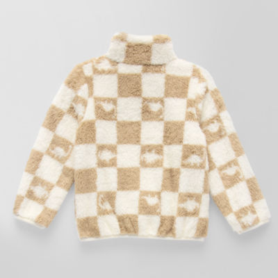 Okie Dokie Boys Fleece Midweight Dino Checkered Sherpa Jacket