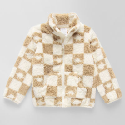 Okie Dokie Toddler & Little Boys Fleece Midweight Dino Checkered Sherpa Jacket