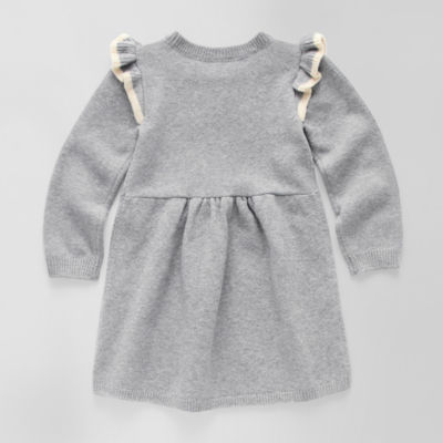 Okie Dokie Toddler & Little Girls Long Sleeve Fitted Sweater Dress