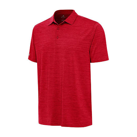 Antigua Layout Mens Classic Fit Short Sleeve Polo Shirt, Large, Red