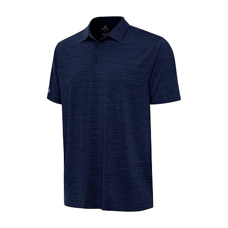 Antigua Layout Mens Classic Fit Short Sleeve Polo Shirt, Medium, Blue