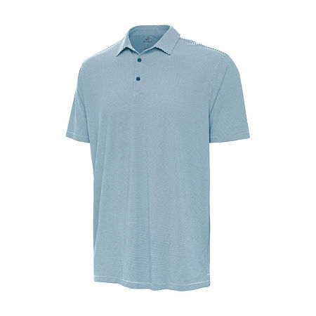 Antigua Twine Mens Short Sleeve Polo Shirt, Large, Blue