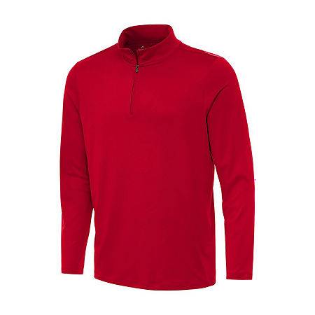 Antigua Men'S Reprocess 1/4 Zip Pullover Mens Breathable Lightweight Track Jacket, Xx-large, Red