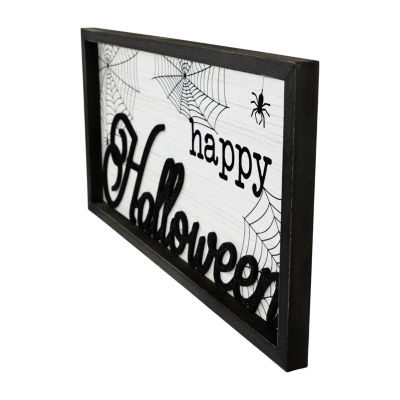 Northlight 23.5in Happy Halloween Spider Web Wall Sign