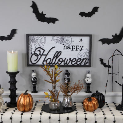 Northlight 23.5in Happy Halloween Spider Web Wall Sign