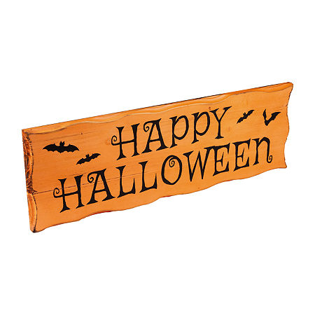 Northlight 24in Wooden Happy Halloween Wall Sign, One Size, Orange