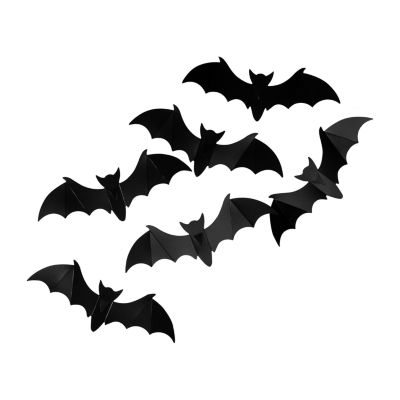 Northlight 9.75ft Gray Gauze And Bats Decoration Kit Wall Decal