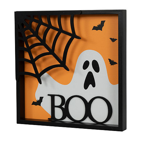 Northlight 9.75in Framed 3d Boo Wall Sign, One Size, Black