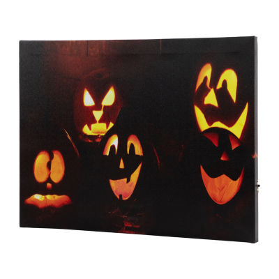 Northlight Led Silly And Spooky Jack-O-Lanterns Canvas Art