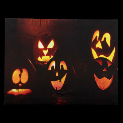 Northlight Led Silly And Spooky Jack-O-Lanterns Canvas Art