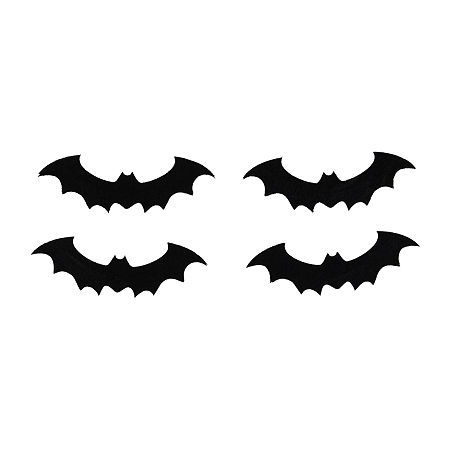 Northlight 12in Black Posable Felt Bats 10-pc. Wall Decal, One Size, Black