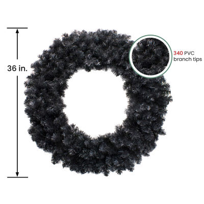 Northlight 36in Black Colorado Spruce Wreath