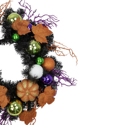 Northlight 24in Jack-O-Lantern In Witches Hat Wreath