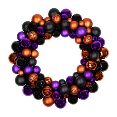 Northlight 24in Jack-O-Lantern Shatterproof Indoor Wreath