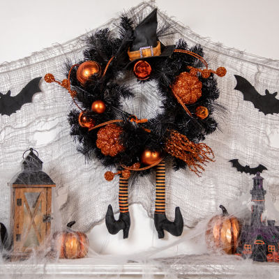 Northlight 6IN Orange And Black Witch Wreath