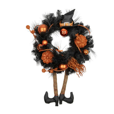 Northlight 6IN Orange And Black Witch Wreath