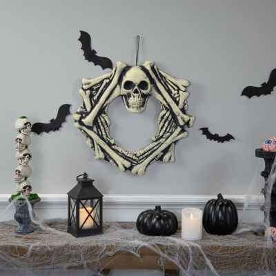 Northlight 18in Skull Head And Bones Wreath