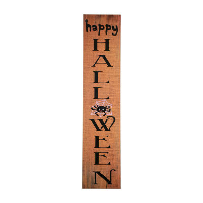 Northlight Orange Happy Halloween With Spider Halloween Porch Sign