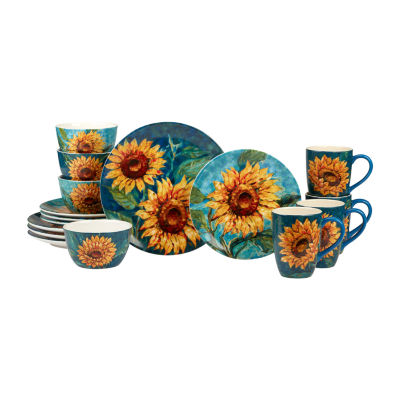 Certified International Golden Sunflowers 16-pc. Earthenware Dinnerware Set