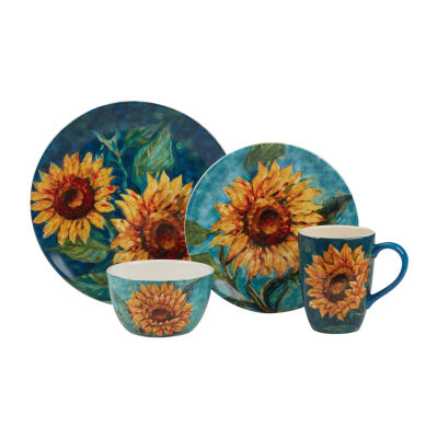 Certified International Golden Sunflowers 16-pc. Earthenware Dinnerware Set