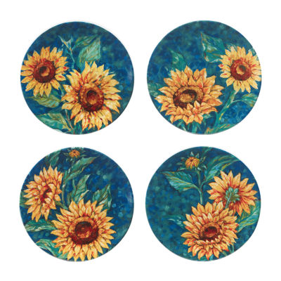 Certified International Golden Sunflowers 4-pc. Dishwasher Safe Earthenware Dinner Plate