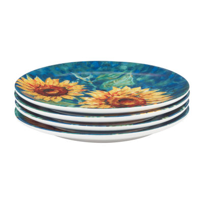 Certified International Golden Sunflowers 4-pc. Dishwasher Safe Earthenware Dinner Plate