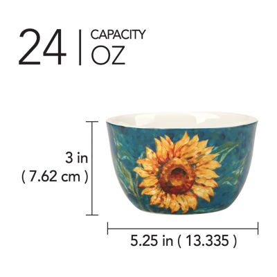 Certified International Golden Sunflowers 4-pc. Earthenware Ice Cream Bowl